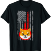 Shiba Inu Coin T-Shirt USA Flag Distressed Digital Currency