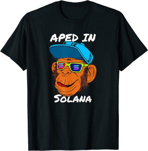 Solana Blockchain T-Shirt Aped Into Solana Crypto Currency