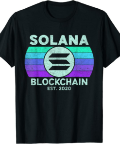 Solana Blockchain T-Shirt Retro SOL Coin Decentralized
