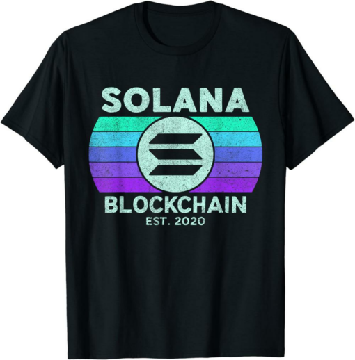 Solana Blockchain T-Shirt Retro SOL Coin Decentralized