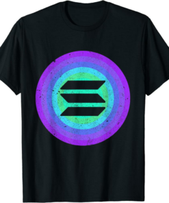 Solana Blockchain T-Shirt SOL Crypto Logo Coin Retro