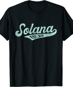 Solana Blockchain T-Shirt SOL Script Bold Font Retro Vintage