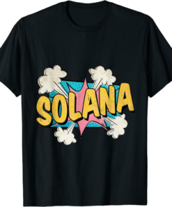 Solana Blockchain T-Shirt SOL Vintage Text Font Explosion