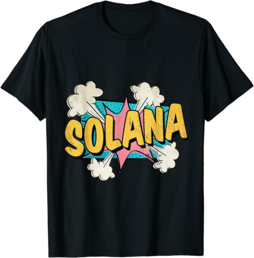 Solana Blockchain T-Shirt SOL Vintage Text Font Explosion