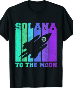 Solana Blockchain T-Shirt To The Moon SOL Crypto Coin
