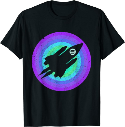 Solana Blockchain T-Shirt To The Moon SOL Crypto UFO