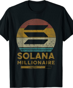 Solana Blockchain T-Shirt Vintage Millionaire Crypto