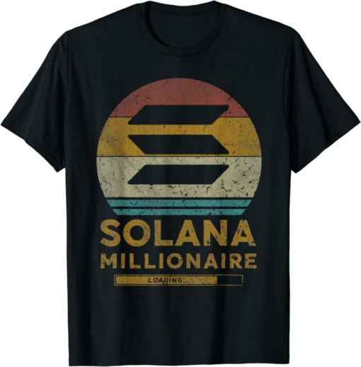 Solana Blockchain T-Shirt Vintage Millionaire Crypto