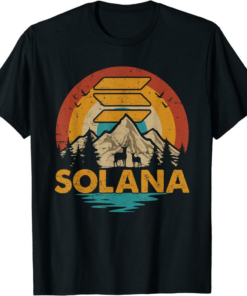 Solana Blockchain T-Shirt Vintage Sol Token Retro Sunset