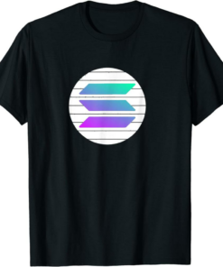 Solana Blockchain T-Shirt White Gradient SOL Coin Crypto