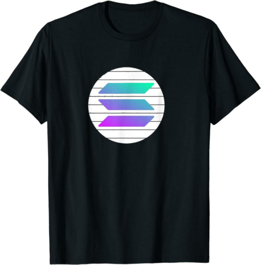 Solana Blockchain T-Shirt White Gradient SOL Coin Crypto