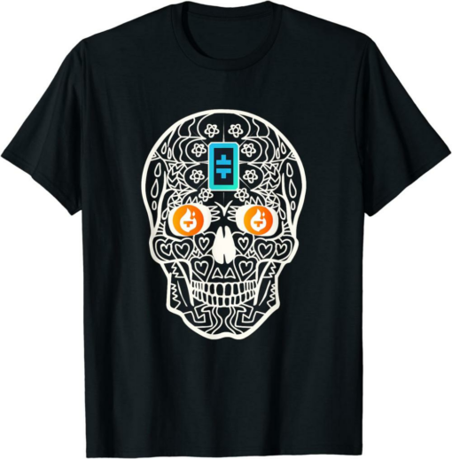 Theta Coin T-Shirt Hodl Cryptocurrency Tfuel Sugar Skull