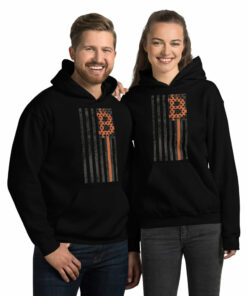Vintage American Flag Bitcoin Hoodie
