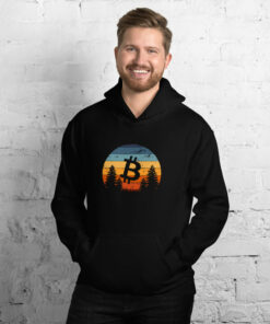 Vintage Bitcoin Sunset Unisex Hoodie