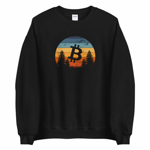 Vintage Bitcoin Sunset Unisex Sweatshirt