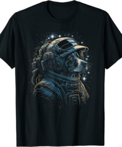 White Astrodoge T-Shirt Astronaute Chien Amoureux De Lespace