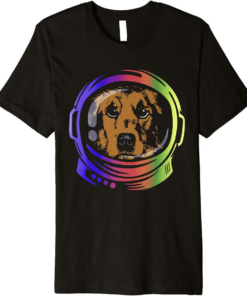 White Astrodoge T-Shirt Dog Astronaut Floating In Space