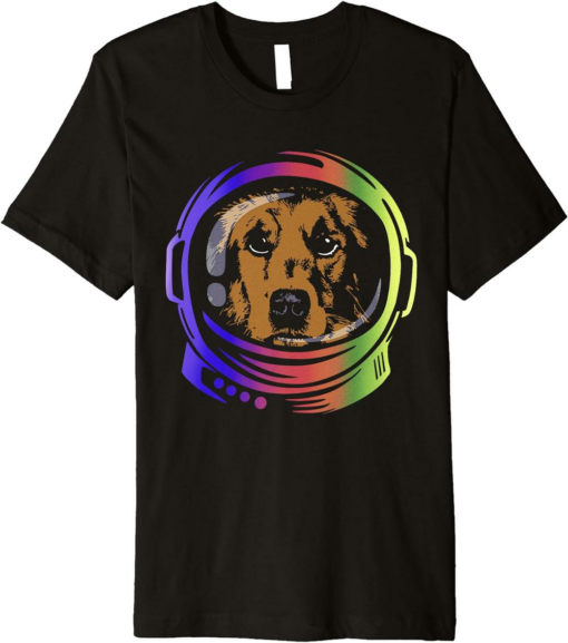 White Astrodoge T-Shirt Dog Astronaut Floating In Space