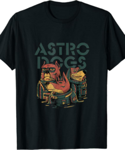 White Astrodoge T-Shirt Dog Lover Distressed Astro Dogs