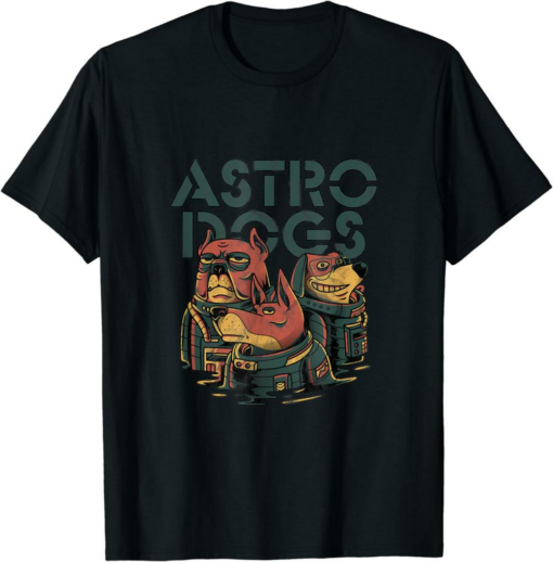 White Astrodoge T-Shirt Dog Lover Distressed Astro Dogs
