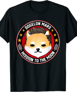 White Astrodoge T-Shirt Dogelon Mars Mission Crypto Meme