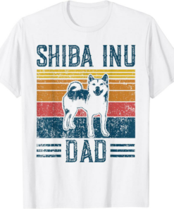 White Doge T-Shirt Crypto Doge Papa Vintage Shiba Inu Dad