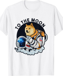 White Doge T-Shirt Funny Dogecoin Crypto Cryptocurrency