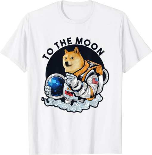 White Doge T-Shirt Funny Dogecoin Crypto Cryptocurrency