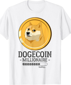 White Doge T-Shirt Funny Dogecoin Hodl Coin Crypto