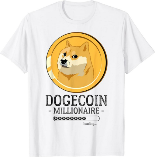 White Doge T-Shirt Funny Dogecoin Hodl Coin Crypto