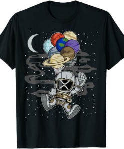 XRP Coin T-Shirt Astronaut Waving Ripple To The Moon