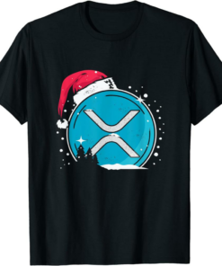 XRP Coin T-Shirt Christmas Santa Hat Ripple Hodl Crypto