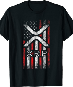 XRP Coin T-Shirt Crypto Currency American Flag