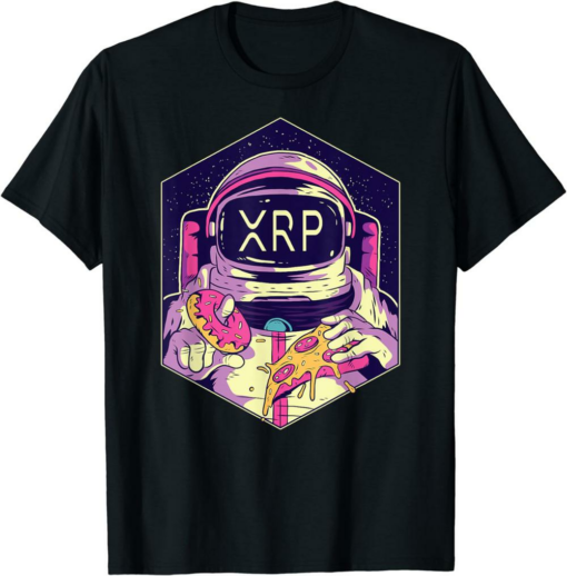 XRP Coin T-Shirt Crypto Currency To The Moon Astronaut