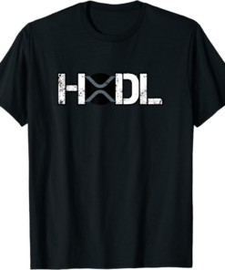 XRP Coin T-Shirt HOLD Distressed Dark Crypto Trader