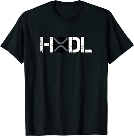 XRP Coin T-Shirt HOLD Distressed Dark Crypto Trader