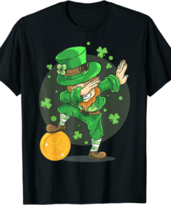 XRP Coin T-Shirt Leprechaun Dabbing Funny St Patricks Day