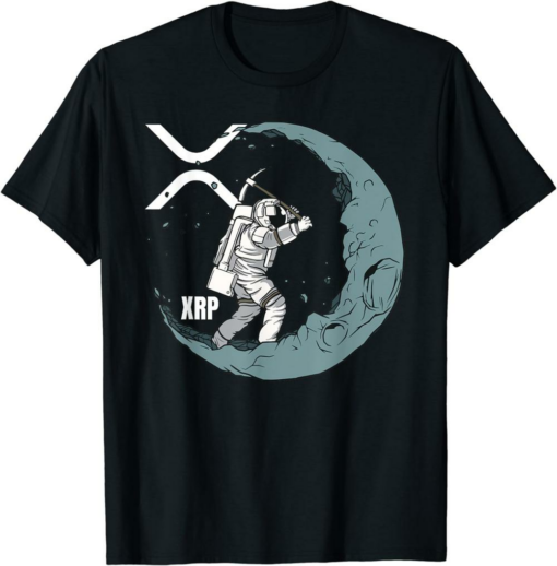 XRP Coin T-Shirt Mining Crypto Moon Man Miner Currency