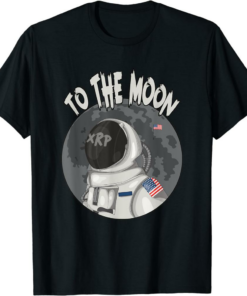 XRP Coin T-Shirt Ripple Astronaut To The Moon Funny