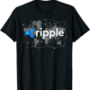 XRP Coin T-Shirt Ripple Logo Crypto Trader World Map