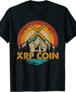 XRP Coin T-Shirt Vintage Ripple Token Retro Sunset Crypto