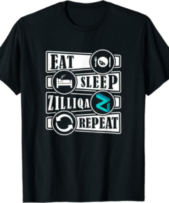 Zilliqa To The Moon T-Shirt Eat Sleep Zilliqa Cryptocurrency
