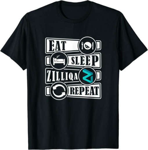 Zilliqa To The Moon T-Shirt Eat Sleep Zilliqa Cryptocurrency