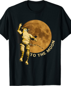 Black Doge Universe T-Shirt Astronaut Crypto To The Moon