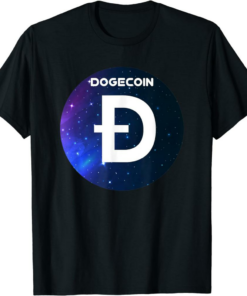 Black Doge Universe T-Shirt Dogecoin Cryptocurrency Space