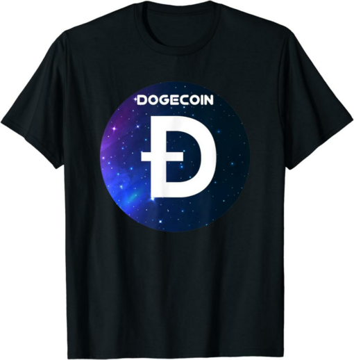 Black Doge Universe T-Shirt Dogecoin Cryptocurrency Space