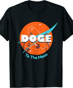 Black Doge Universe T-Shirt Space Dogecoin Meme Funny