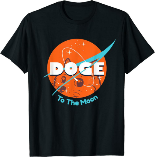 Black Doge Universe T-Shirt Space Dogecoin Meme Funny