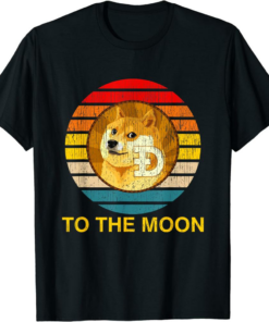 Black Rodeo Doge Remill T-Shirt Dogecoin Logo To The Moon