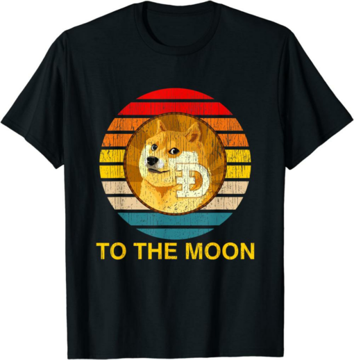 Black Rodeo Doge Remill T-Shirt Dogecoin Logo To The Moon